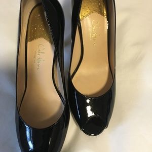 COLE HAAN Womens Peep Toe Pump 8 1/2 B Black